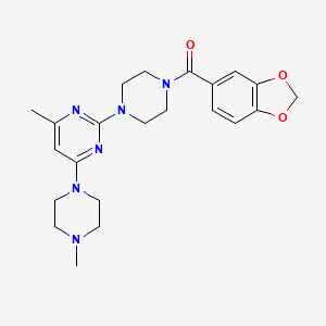 1,3-Benzodioxol-5-yl-[4-[4-methyl-6-(4-methylpiperazin-1-yl)pyrimidin-2-yl]piperazin-1-yl]methanone