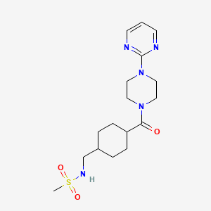 N-((4-(4-(pyrimidin-2-yl)piperazine-1-carbonyl)cyclohexyl)methyl)methanesulfonamide