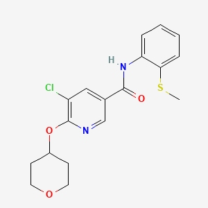 B2777985 5-chloro-N-(2-(methylthio)phenyl)-6-((tetrahydro-2H-pyran-4-yl)oxy)nicotinamide CAS No. 1903556-51-3