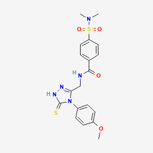 molecular formula C19H21N5O4S2 B2777992 4-(N,N-二甲基磺酰胺基)-N-((4-(4-甲氧基苯基)-5-硫代-4,5-二氢-1H-1,2,4-三唑-3-基)甲基)苯甲酰胺 CAS No. 392247-67-5