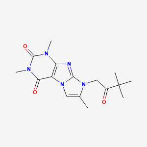 B2777996 6-(3,3-Dimethyl-2-oxobutyl)-2,4,7-trimethylpurino[7,8-a]imidazole-1,3-dione CAS No. 878735-41-2
