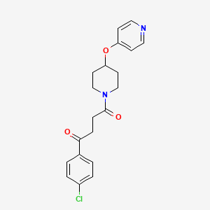 molecular formula C20H21ClN2O3 B2778001 1-(4-氯苯基)-4-(4-(吡啶-4-氧基)哌嗪-1-基)丁烷-1,4-二酮 CAS No. 2034495-65-1