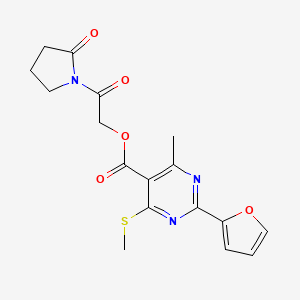 molecular formula C17H17N3O5S B2778011 [2-Oxo-2-(2-oxopyrrolidin-1-yl)ethyl] 2-(furan-2-yl)-4-methyl-6-methylsulfanylpyrimidine-5-carboxylate CAS No. 1050516-07-8