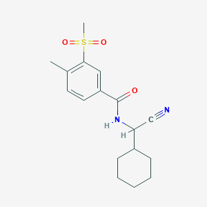 molecular formula C17H22N2O3S B2778012 N-[Cyano(cyclohexyl)methyl]-4-methyl-3-methylsulfonylbenzamide CAS No. 2261031-50-7