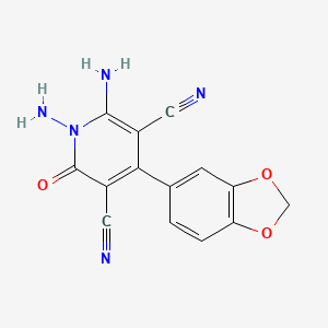 1,6-Diamino-4-(1,3-benzodioxol-5-yl)-2-oxo-1,2-dihydropyridine-3,5-dicarbonitrile
