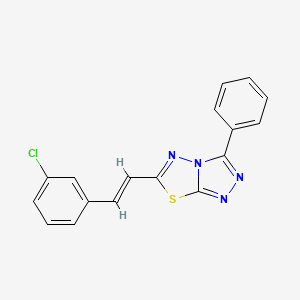 molecular formula C17H11ClN4S B2778023 (E)-6-(3-氯苯乙烯基)-3-苯基-[1,2,4]三唑并[1,3,4]噻二唑 CAS No. 881977-80-6
