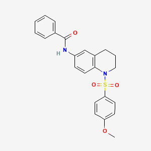 molecular formula C23H22N2O4S B2778026 N-(1-((4-methoxyphenyl)sulfonyl)-1,2,3,4-tetrahydroquinolin-6-yl)benzamide CAS No. 946260-73-7