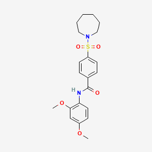 molecular formula C21H26N2O5S B2778033 4-(azepan-1-ylsulfonyl)-N-(2,4-dimethoxyphenyl)benzamide CAS No. 851289-01-5
