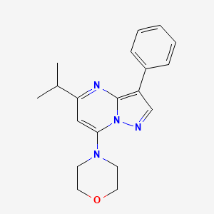 molecular formula C19H22N4O B2778034 4-(5-Isopropyl-3-phenylpyrazolo[1,5-a]pyrimidin-7-yl)morpholine CAS No. 900263-12-9