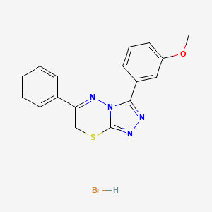 molecular formula C17H15BrN4OS B2778036 3-(3-甲氧基苯基)-6-苯基-7H-[1,2,4]三唑并[3,4-b][1,3,4]噻二嗪盐酸盐 CAS No. 1179473-59-6