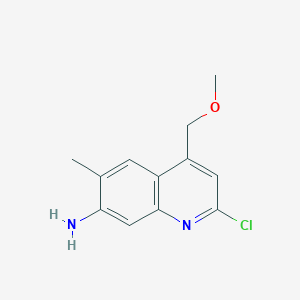 molecular formula C12H13ClN2O B2778037 2-氯-4-(甲氧基甲基)-6-甲基喹啉-7-胺 CAS No. 866134-16-9