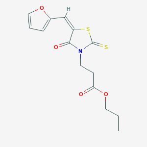 (E)-propyl 3-(5-(furan-2-ylmethylene)-4-oxo-2-thioxothiazolidin-3-yl)propanoate