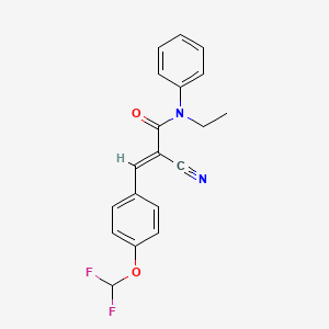 molecular formula C19H16F2N2O2 B2778045 (E)-2-cyano-3-[4-(difluoromethoxy)phenyl]-N-ethyl-N-phenylprop-2-enamide CAS No. 326177-90-6