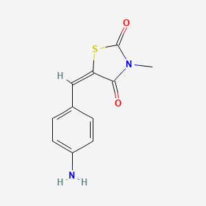 molecular formula C11H10N2O2S B2778049 (5E)-5-[(4-aminophenyl)methylidene]-3-methyl-1,3-thiazolidine-2,4-dione CAS No. 860650-92-6