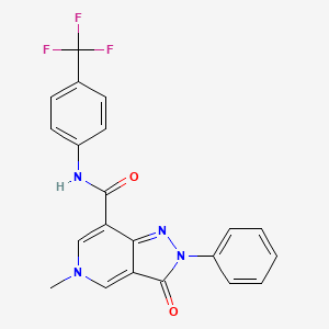 5-methyl-3-oxo-2-phenyl-N-(4-(trifluoromethyl)phenyl)-3,5-dihydro-2H-pyrazolo[4,3-c]pyridine-7-carboxamide