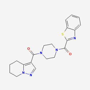 molecular formula C20H21N5O2S B2778060 Benzo[d]thiazol-2-yl(4-(4,5,6,7-tetrahydropyrazolo[1,5-a]pyridine-3-carbonyl)piperazin-1-yl)methanone CAS No. 2034586-90-6