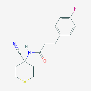molecular formula C15H17FN2OS B2778062 N-(4-Cyanothian-4-YL)-3-(4-fluorophenyl)propanamide CAS No. 1465377-04-1