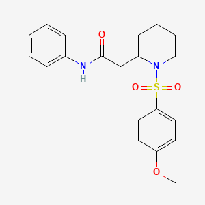 molecular formula C20H24N2O4S B2778068 2-(1-((4-methoxyphenyl)sulfonyl)piperidin-2-yl)-N-phenylacetamide CAS No. 941991-21-5
