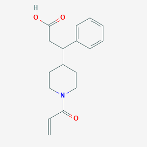 molecular formula C17H21NO3 B2778071 3-苯基-3-(1-丙-2-烯酰基哌啶-4-基)丙酸 CAS No. 2567497-34-9