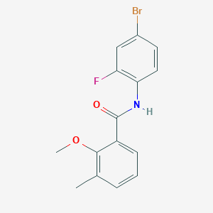 molecular formula C15H13BrFNO2 B277808 N-(4-bromo-2-fluorophenyl)-2-methoxy-3-methylbenzamide 