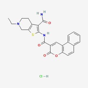 6-ethyl-2-(3-oxo-3H-benzo[f]chromene-2-carboxamido)-4,5,6,7-tetrahydrothieno[2,3-c]pyridine-3-carboxamide hydrochloride