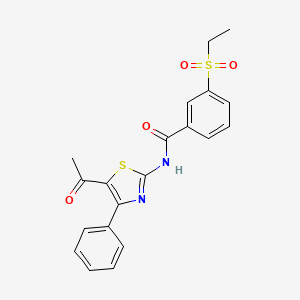 molecular formula C20H18N2O4S2 B2778088 N-(5-乙酰-4-苯基噻-2-基)-3-(乙基磺酰)苯甲酰胺 CAS No. 898423-21-7