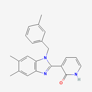 3-[5,6-dimethyl-1-(3-methylbenzyl)-1H-1,3-benzimidazol-2-yl]-2(1H)-pyridinone