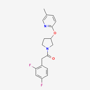 2-(2,4-Difluorophenyl)-1-(3-((5-methylpyridin-2-yl)oxy)pyrrolidin-1-yl)ethanone