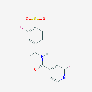 molecular formula C15H14F2N2O3S B2778106 2-Fluoro-N-[1-(3-fluoro-4-methylsulfonylphenyl)ethyl]pyridine-4-carboxamide CAS No. 1385331-71-4