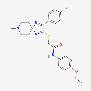 2-((3-(4-chlorophenyl)-8-methyl-1,4,8-triazaspiro[4.5]deca-1,3-dien-2-yl)thio)-N-(4-ethoxyphenyl)acetamide
