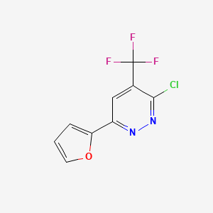 molecular formula C9H4ClF3N2O B2778122 3-Chloro-6-(furan-2-yl)-4-(trifluoromethyl)pyridazine CAS No. 929971-89-1