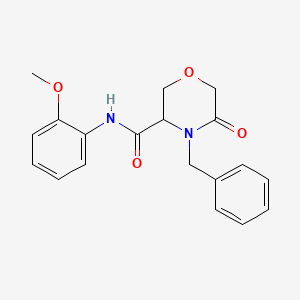 molecular formula C19H20N2O4 B2778128 4-benzyl-N-(2-methoxyphenyl)-5-oxomorpholine-3-carboxamide CAS No. 1351587-07-9