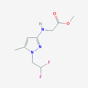 molecular formula C9H13F2N3O2 B2778129 Methyl 2-[[1-(2,2-difluoroethyl)-5-methylpyrazol-3-yl]amino]acetate CAS No. 2247207-04-9