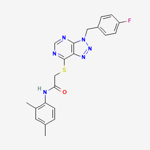 molecular formula C21H19FN6OS B2778134 N-(2,4-dimethylphenyl)-2-((3-(4-fluorobenzyl)-3H-[1,2,3]triazolo[4,5-d]pyrimidin-7-yl)thio)acetamide CAS No. 863453-24-1