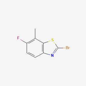 molecular formula C8H5BrFNS B2778136 2-溴-6-氟-7-甲基-1,3-苯并噻唑 CAS No. 1427449-18-0