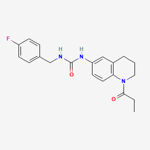 molecular formula C20H22FN3O2 B2778138 1-(4-Fluorobenzyl)-3-(1-propionyl-1,2,3,4-tetrahydroquinolin-6-yl)urea CAS No. 1203407-15-1