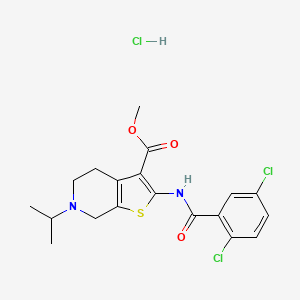 molecular formula C19H21Cl3N2O3S B2778140 Methyl 2-(2,5-dichlorobenzamido)-6-isopropyl-4,5,6,7-tetrahydrothieno[2,3-c]pyridine-3-carboxylate hydrochloride CAS No. 1329952-03-5