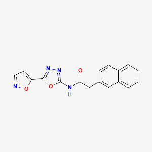 molecular formula C17H12N4O3 B2778156 N-(5-(异噁唑-5-基)-1,3,4-噁二唑-2-基)-2-(萘-2-基)乙酰胺 CAS No. 946208-36-2
