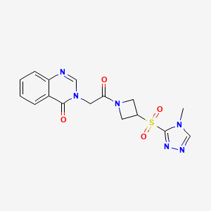 3-(2-(3-((4-methyl-4H-1,2,4-triazol-3-yl)sulfonyl)azetidin-1-yl)-2-oxoethyl)quinazolin-4(3H)-one