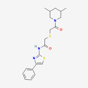 2-((2-(3,5-dimethylpiperidin-1-yl)-2-oxoethyl)thio)-N-(4-phenylthiazol-2-yl)acetamide