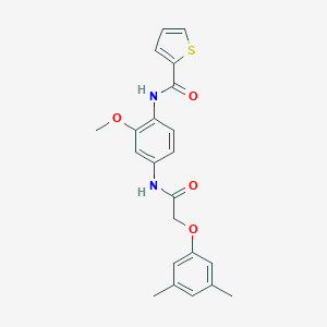 molecular formula C22H22N2O4S B277816 N-(4-{[(3,5-dimethylphenoxy)acetyl]amino}-2-methoxyphenyl)-2-thiophenecarboxamide 