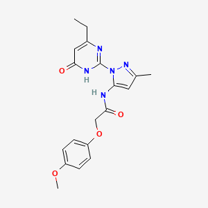 molecular formula C19H21N5O4 B2778165 N-(1-(4-ethyl-6-oxo-1,6-dihydropyrimidin-2-yl)-3-methyl-1H-pyrazol-5-yl)-2-(4-methoxyphenoxy)acetamide CAS No. 1003964-57-5