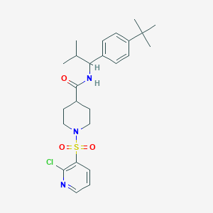 N-[1-(4-Tert-butylphenyl)-2-methylpropyl]-1-(2-chloropyridin-3-yl)sulfonylpiperidine-4-carboxamide