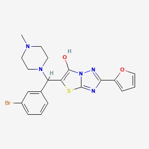 molecular formula C20H20BrN5O2S B2778168 5-((3-溴苯基)(4-甲基哌嗪-1-基)甲基)-2-(呋喃-2-基)噻唑并[3,2-b][1,2,4]噻唑-6-醇 CAS No. 887221-00-3