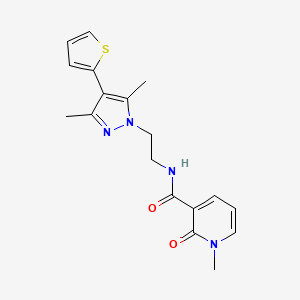 N-(2-(3,5-dimethyl-4-(thiophen-2-yl)-1H-pyrazol-1-yl)ethyl)-1-methyl-2-oxo-1,2-dihydropyridine-3-carboxamide