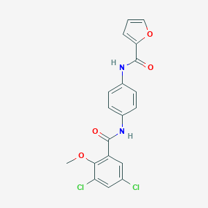 molecular formula C19H14Cl2N2O4 B277818 N-{4-[(3,5-dichloro-2-methoxybenzoyl)amino]phenyl}-2-furamide 