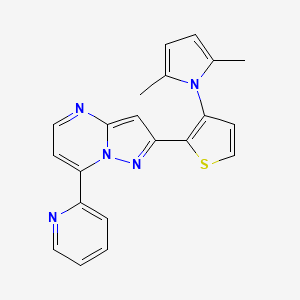 molecular formula C21H17N5S B2778181 2-(3-(2,5-二甲基-1H-吡咯-1-基)-2-噻吩基)-7-(2-吡啶基)吡唑并[1,5-a]嘧啶 CAS No. 860610-17-9
