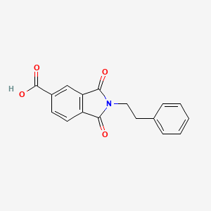 molecular formula C17H13NO4 B2778183 1,3-二氧杂-2-苯乙基-2,3-二氢-1H-异喹啉-5-羧酸 CAS No. 166096-57-7