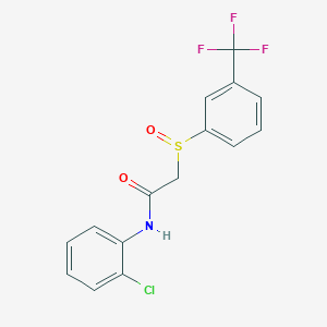 molecular formula C15H11ClF3NO2S B2778190 N-(2-氯苯基)-2-{[3-(三氟甲基)苯基]亚砜基}乙酰胺 CAS No. 339107-19-6