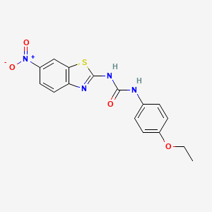 molecular formula C16H14N4O4S B2778194 1-(4-Ethoxyphenyl)-3-(6-nitro-1,3-benzothiazol-2-yl)urea CAS No. 476323-88-3